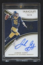 2016 IMMACULATE JARED GOFF ACETATE RC AUTOGRAPH #ED 16/16 JERSEY # HOT LIONS QB