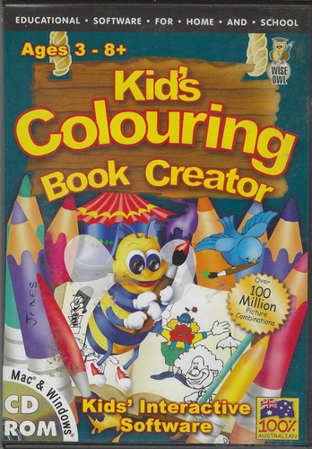 Kid's Colouring Book Creator PC Game Wise Owl 100% Australian Ages 3-8+