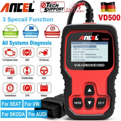 KFZ Diagnosegerät OBD2 Gerät Auto Alle System EPB ABS Scanner fit für VAG