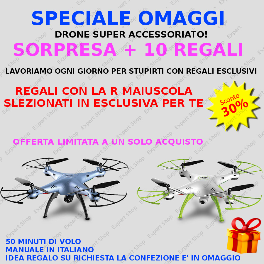 Drone SYMA X5HW FPV BAROMETRO BLOCCO ALTEZZA smartphone drone WiFi foto video HD