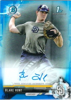 2017 Bowman Chrome BLAKE HUNT RC BLUE Ref Auto #101/150!!! Mariners