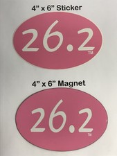 26.2 Marathon 4  x6   Oval Magnet  Sticker Combo
