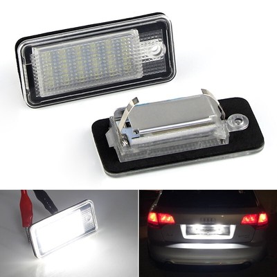 2x White 6000K 18-SMD LED License Plate Lights Lamps For 2006 2007 2008 Audi RS4