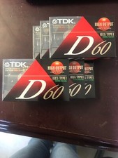 TDK D60 Blank Audio Cassette Tapes New High Output IECI Type I Lot of 6 