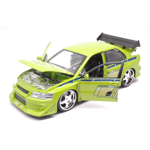 BRIAN'S MITSUBISHI LANCER EVOLUTION VII 2002 FAST & FURIOUS LIGHT GREEN 1:24 - Foto 3 di 4