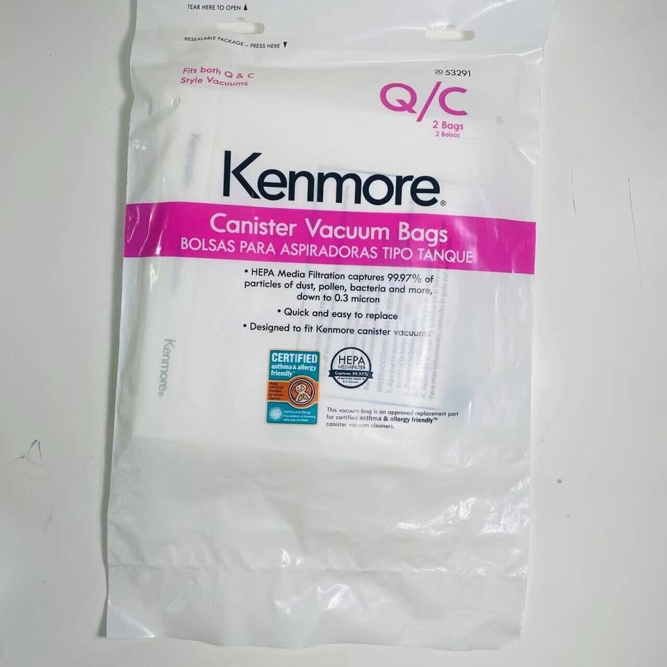 4pc NEW KENMORE 53291 CANISTER VACUUM BAGS C Q KM4875112 PANASONIC C