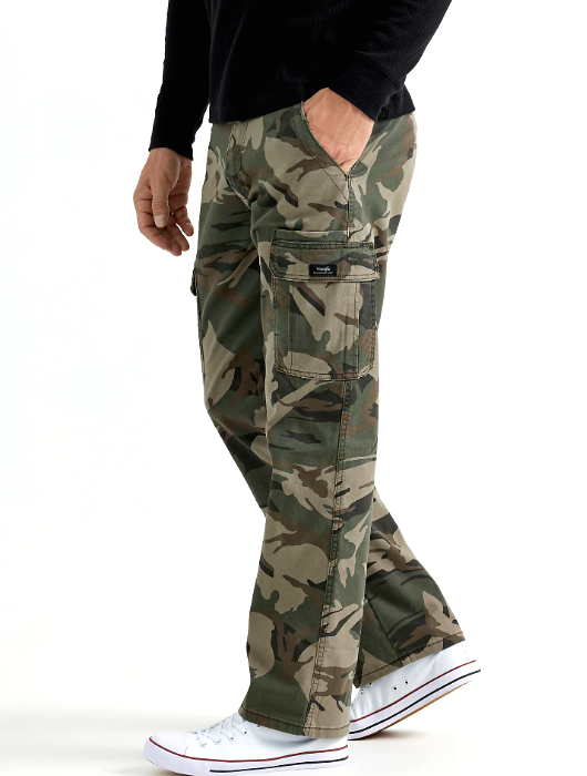 Men's Wrangler Relaxed Fit Camo Cargo Pants w/ Stretch Tech