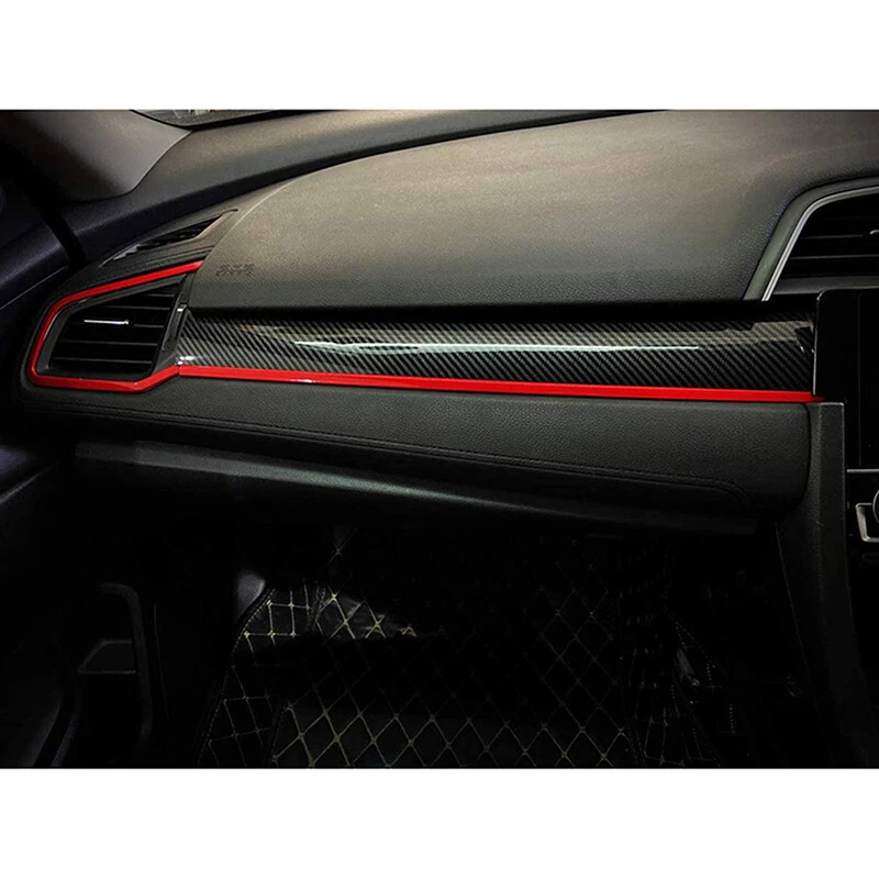 Tira de marco de tablero central de consola 3 piezas para Honda Civic 2016-2021 Foto 2 de 4