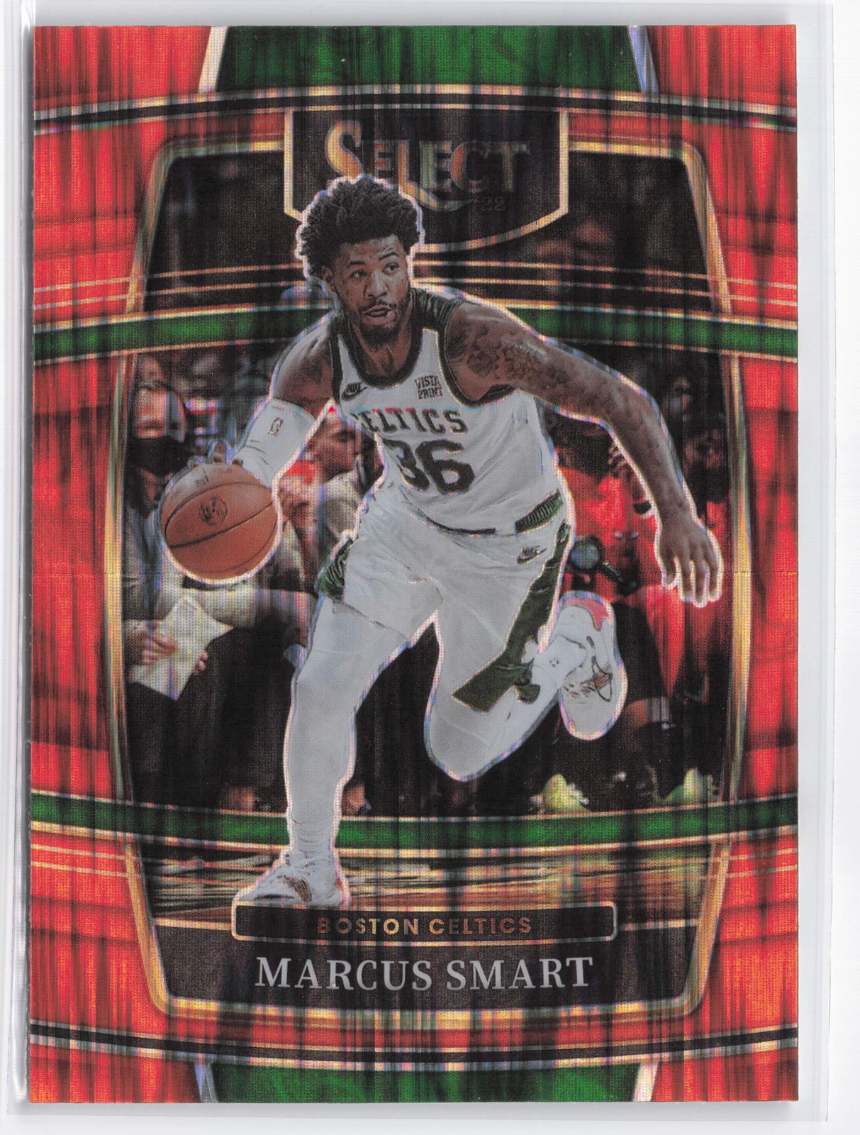 2021-22 Panini Select #32 Marcus Smart Orange Flash Prizms