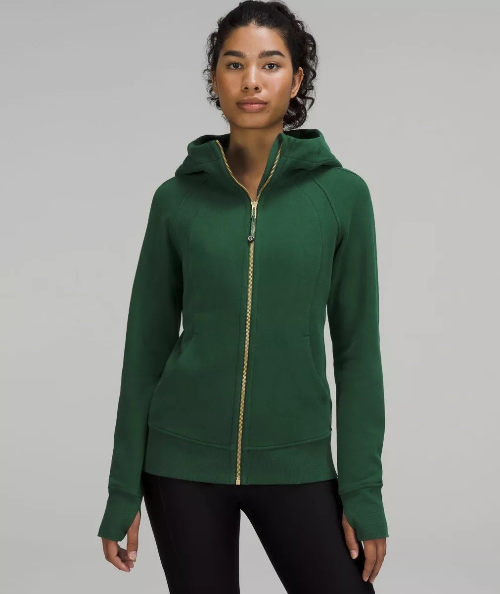 NWT LULULEMON Scuba Hoodie Everglades Green With Gold Zipper Size