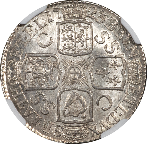 Great Britain 1723-SSC George I Silver Shilling NGC MS-64 SECOND BUST RARE!! - Picture 4 of 4