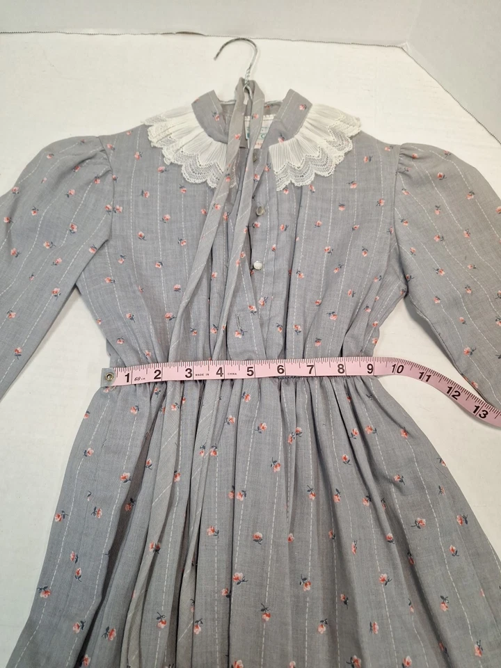 VTG Sears Girls Dress, Size 8, Long Sleeve, Polyester Cotton Blend, Floral - Image 4 of 4