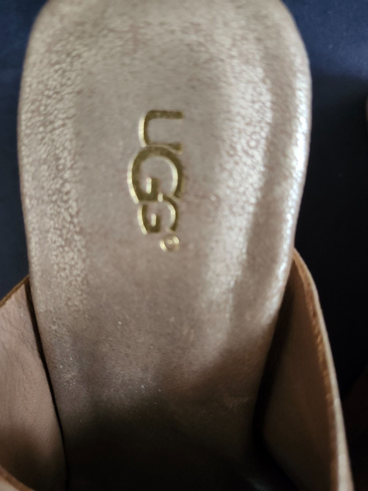 Comfortable gold leather Ugg platform wedges heel… - image 4