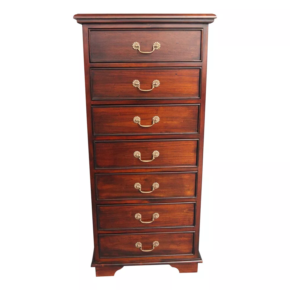 Mahogany Wood James 7 Drawers High Chest Tall Boy Antique Style