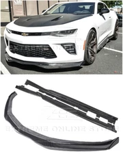 EOS T6 Style CARBON FIBER Front Lip Extension & Side Skirts For 16-Up Camaro SS