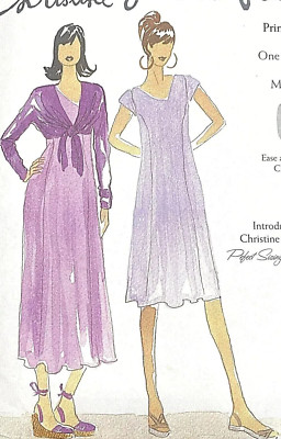 Christine Jonson #1117 Princess Dress & One Seam Wrap Knit Fabrics SZ (XS-XL) FF