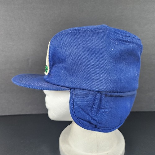 Peterson Seed Patch K-Products K-Brand Blue Earflaps 7 Fitted Hat Cap USA Made - Picture 7 of 9