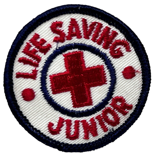 Lebensrettendes Junior Rotes Kreuz Pfadfinder Amerikas BSA Aufnäher Abzeichen Vintage 2"