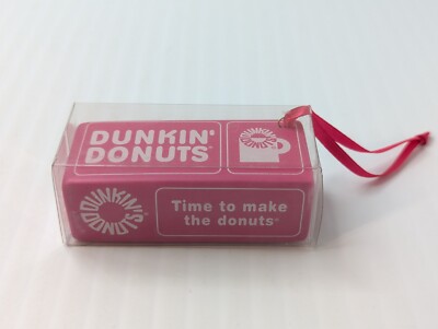 Dunkin Donuts TIME TO MAKE THE DONUTS Christmas Box Ornament 2010 NEW! DD 