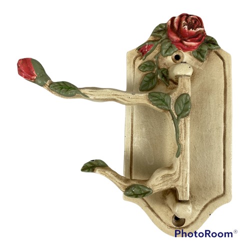 Double Arm Swinging Wall Hook Painted Metal Country Style Rose Cottage Farmhouse - Picture 9 of 22