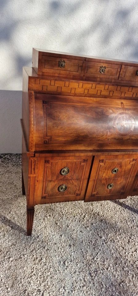 Bureau à cylindre Louis XVI Alsace . ** - Photo 3/4