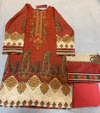 Pakistani Brand Sadabahar Embroidered Shalwar Kameez, 38 Size
