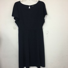 Ann Taylor Women's Navy Cap Sleeve Fit & Flare Dress - Size 6