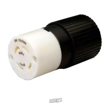 Reliance Twist Lock 30-Amp 125/250-Volt Heavy-Duty Cord Connector Black & White