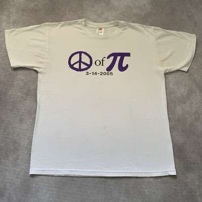 Vintage 2005 Pi Day Shirt Size L Peace Sign Funny Math Equation Teacher       