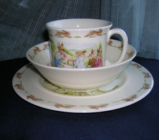 Royal Doulton Child Plate, Cup, Bowl Set Bunnykins Bone China w/ Box