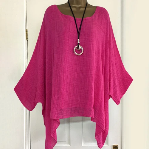 Übergröße Damen Sommer halbärmelig lockere Bluse Damen lässig Fledermaus Flügel TShirt Top - Bild 6 von 44