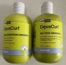 DEVA CURL No-Poo Original Rich Shampoo & One Conditioner Duo 12 oz NEW Bottles