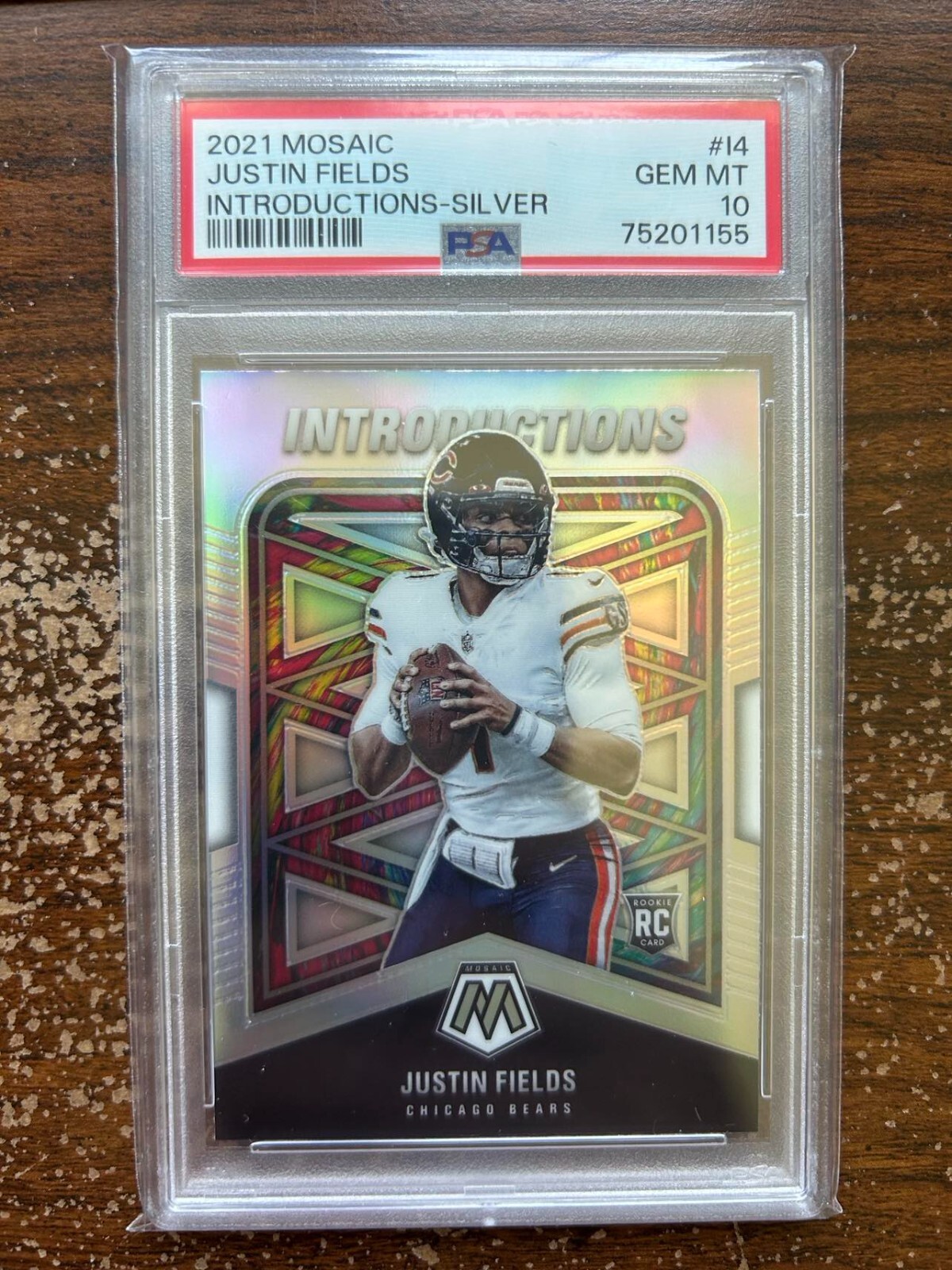 Justin Fields RC, Introductions-Silver #I4 - 2021 Panini Mosaic - PSA 10 GEM MT