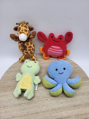 Carter's Finger Puppets Lot Giraffe, Crab, Frog, Octopus Cute Baby