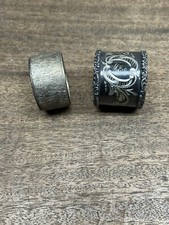 Vintage Lot of 2 Silver-Plated Napkin Rings - Ornate Engraved Design