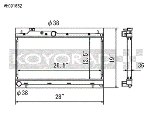 Radiador de aluminio Koyo Hyper serie V núcleo de 36 mm para 08-20 Subaru Impreza WRX STI Foto 2 de 2