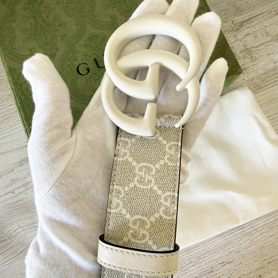 Новый Gucci GG пряжка Supreme холст кожаный женский ремень, размер 70 см - Изображение 2 из 4