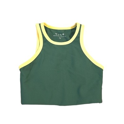 Wilo The Label Sports Bra Green/Lime Green Women Size XS Racerback  Ribbed Gym