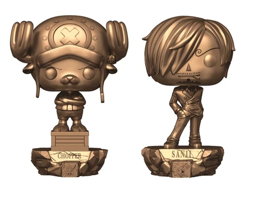 FUNKO POP PLUS #2017 #2018 ONE PIECE 25th SANJI + CHOPPER (BRONZE) SET OF 2