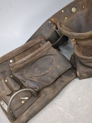 Bucket Boss Leather Suede Carpenter Tool Belt Pouches Hammer Holders Original