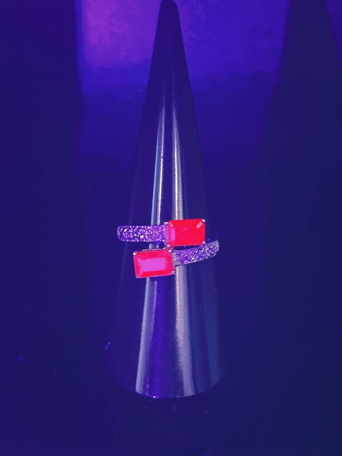 10k Yellow Gold Stackable Emerald Cut Ruby Ring - image 3