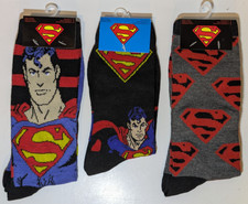 DC Comics Socks SUPERMAN SOCKS Novelty Socks 1 pair CREW - Adult One Size -NEW