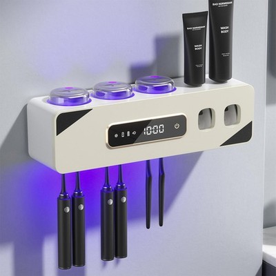 Toothbrush Holders for Bathrooms,Automatic Toothpaste Dispenser Space Saving ...
