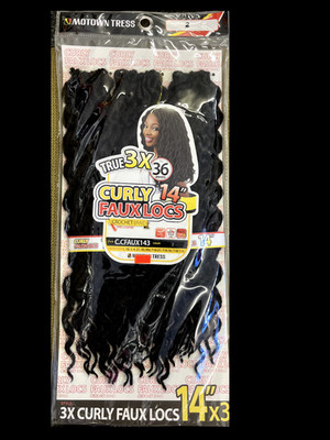 Motown Tress True 3X Curly Faux Locs pre-looped 14'' (36 strands)