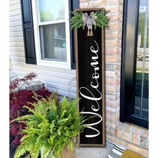 Welcome Sign for Front Porch Standing 45"X9" Large Outdoor Decor Rustic Verti...