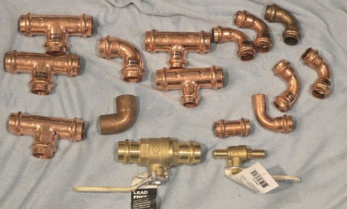 VIEGA  Copper FITTINGS 1/2INCH 3/4 INCH  Propress 16 total Pieces 