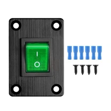 KCD4 Green LED Boat Rocker Switch 2-Position 4-Pin DPST with Terminals