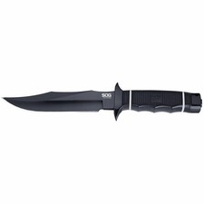 SOG S10B-K Tech Bowie Knife 6.40" AUS-8 Clip Point Plain Edge Blade, Black