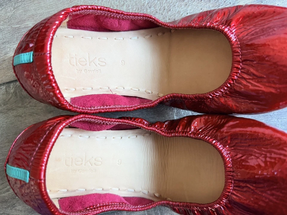 Балетки TIEKS от Gavrieli из лакированной кожи с красными бриллиантами размер 9 ограниченный выпуск - Изображение 3 из 4