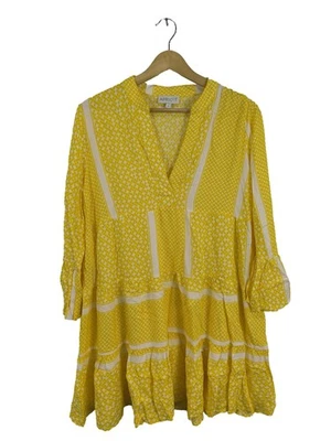 APRICOT Robe à volants Dames Robe T EU 38 jaune primevère-blanc - Photo 1/4